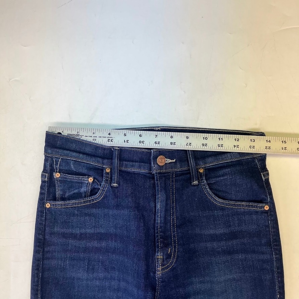 Mother Lil Insider Crop Step Fray Jeans Off Limits Dark Wash Size 27 High Rise - Picture 12 of 15
